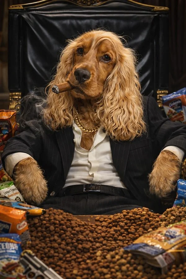 Portrait de chien personnalisé style Criminel - Transformez votre compagnon en gangster intimidant - AnimArt Studio