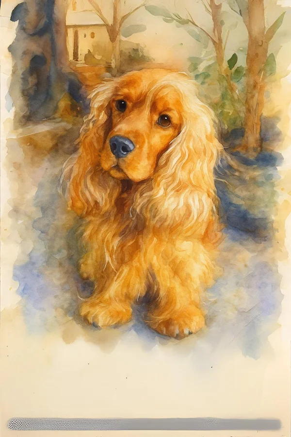 Portrait de chien personnalisé style Aquarelle - Appliquez à votre photo des traits de pinceau légers et des couleurs douces - AnimArt Studio